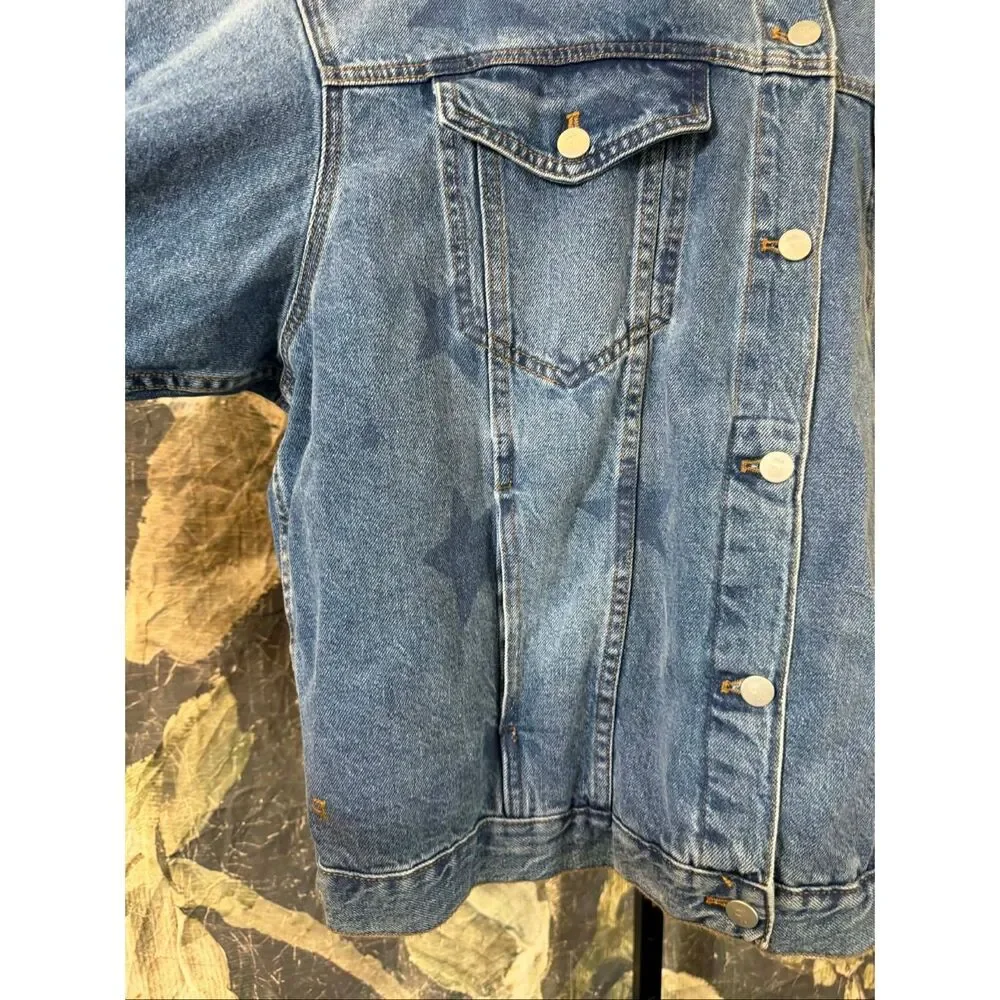 New Anthropologie The Weston Denim Boyfriend Jacket by Pilcro: Star Print Editio - Picture 11 of 15